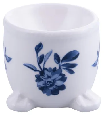 Eierbecher-Set 6-teilig Keramik Blumendekor Ostern Weiß/Blau
