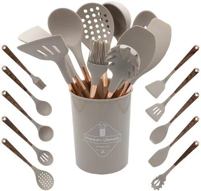 Produktbild von Ibenzoa® Umfangreiches Kochset – hochwertige Küchenutensilien mit ergonomischem Design, spülmaschinenfest & platzsparend, ideal für Hobby- und Profiköche