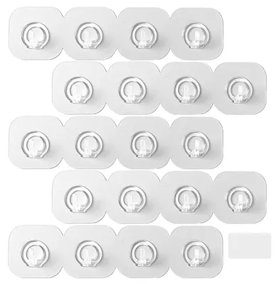 Selbstklebende Haken, 5er Set, 4 Haken, transparent, 28x7 cm