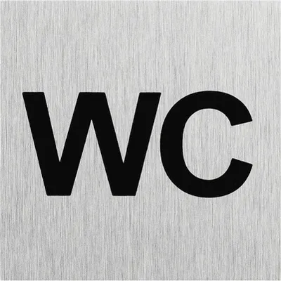 Produktbild von Türschilder in verschieden Größen + Bilder + Sprüche Türschild selbstklebend Firmenschild WC 60x60mm BWE