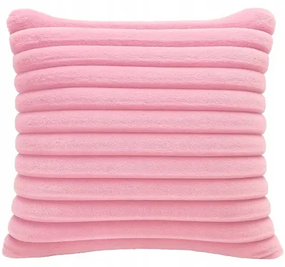 Produktbild von Fitizzio Plüsch-Kissenhülle 40x40 cm gestreift dekorativ rosa