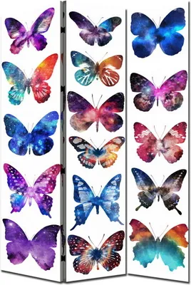 Produktbild von Fine Asianliving Paravent Raumteiler Spanische Wand Trennwand Room Divider Raumtrenner L120xH180cm Bedruckte Canvas Sichtschutz Leinwand Doppelseitig -245-811
