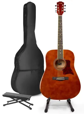 Zdjęcie produktu dla Zestaw dla początkujących do nauki gry na gitarze akustycznej, zawierający wszystkie niezbędne akcesoria
