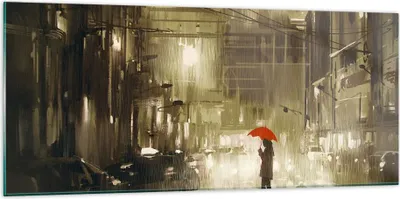 Produktbild von Bilder auf glas - Illustration Katastrophe Städtische Straße Regen - 120x50cm - Glasbilder - Wandbilder - Kunstdruck - Wanddekoration aus Glas - Glas Bilder - Wandbild auf Glas - GAB120x50-3192