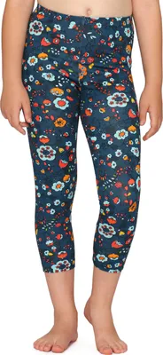 Produktbild von Merry Style Mädchen 3/4 Leggings MS10-405(Blau/Kleine Blumen,116)