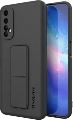 Produktbild von cofi1453® Kickstand Hülle Bumper aufstellbar für Iphone 12 Pro Silikon Hard Case Schale Zubehör Tasche Schutz mit integriertem Magneten Schwarz