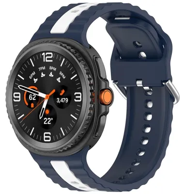 Image de Pour Samsung Galaxy Watch 8 / 8 Two Color Silicone Remplacement Smart Watch Bracelet Bleu / Blanc