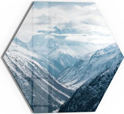 Produktbild von DEQORI Glasbild Echtglas 40x35 cm 'Alpenmajestät' Wandbild Bild modern Deko