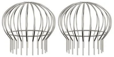 Image de vidaXL Protection pour gouttières, 2 pièces, argent, 200 mm, acier inoxydable