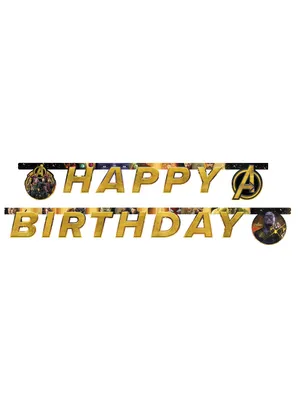 Produktbild von Avengers-Girlande Happy Birthday Raumdeko bunt 2mx16cm