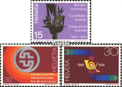 Produktbild von Briefmarken Schweiz 1974 Mi 1039-1041 (kompl.Ausgabe) postfrisch Jahresereignisse