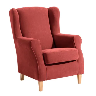 Produktbild von Max Winzer Ohrenbackensessel Lorris - Velourstoff terracotta - Maße: 77 x 86 x 103 cm