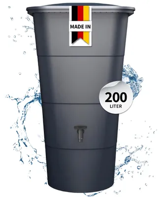 Productafbeelding van GARANTIA IBIZA regenton hoekig 200 L graphite grey incl. deksel en kraan, AI-gegenereerde afbeelding
