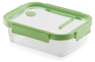 Zdjęcie produktu dla Pojemnik szklany Lékué, 100% szczelny. Pojemność: 1520 ml. Prostokątny, kolor: zielony