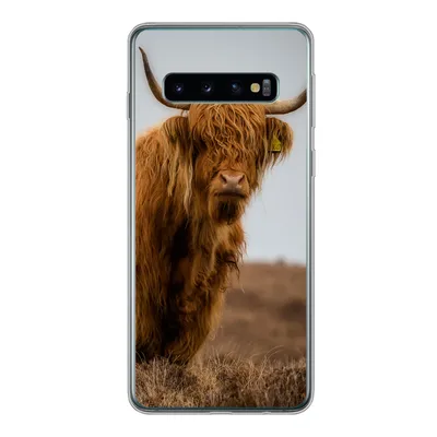 Produktbild von MuchoWow® Handyhülle Schutzhülle Hülle für Samsung Galaxy S10 Schottischer Highlander - Düne - Gras Silikon Softcase Handy Hülle - Handytasche