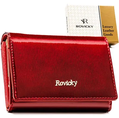 Obrázek produktu pro Rovicky dámská peněženka z lakované přírodní kůže červená RFID 12,5x9,5 cm