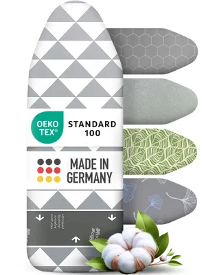 Produktbild von Germany Bügelbrettbezug 140x40 | Hitzereflektierend | 100 | für Dampfbügelstation | Bügeltischbezug Größe: XL | Farbe: TRIANGLES