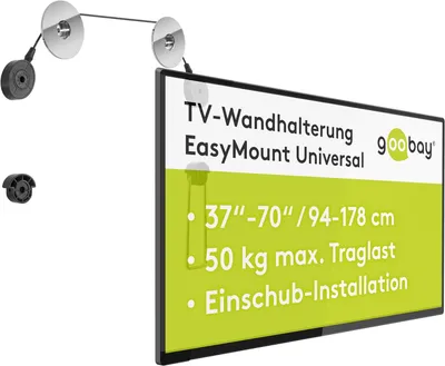 Produktbild von TV-Wandhalterung für Fernseher, geeignet für Bildschirme von 37-70 Zoll (94-178 cm), mit Kabelmanagement, universelle Fernsehalterung, VESA-kompatibel, Tragfähigkeit: 50 kg