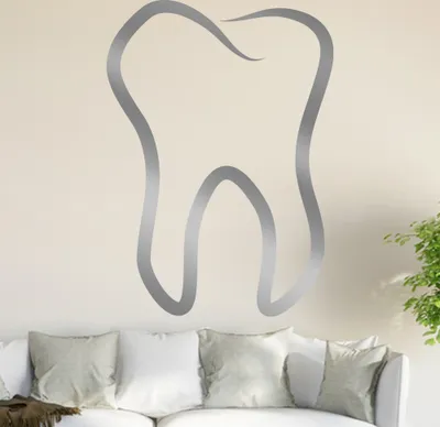 Produktbild von Zahn Wandtattoo in 6 Größen - Wandaufkleber Wall Sticker - Dekoration, Küche, Wohnzimmer, Schlafzimmer, Badezimmer