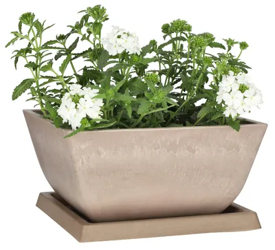 Obrázek produktu pro KOTARBAU® květináč, pěstební nádoba vyrobená z recyklovaných materiálů, rozměry: 26x26x12,7 cm a 23x23x2 cm