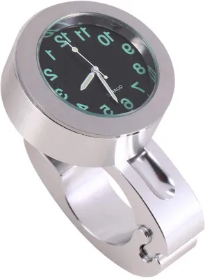 Wasserdichte Motorradlenker Glow Mount Uhr Universell einsetzbar - Silberfarben