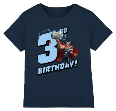 Image de T-shirt pour enfant, modèle "Thor" de Marvel, lot de 3, couleur bleu marine, taille 12-13 ans