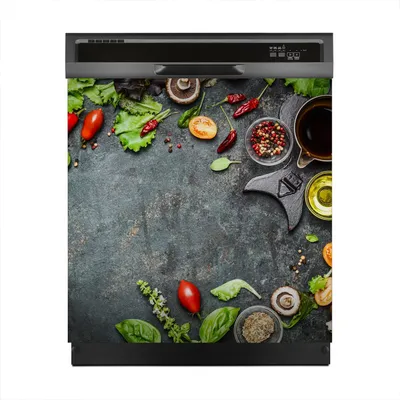 Produktbild von Magnete Dekorative 60x60 cm Küche Magnetmatte Spülmaschine - Gewürze Gemüse