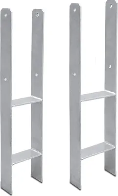 Produktbild von Aopunly 2 Stück Pfostenanker 111MM H-Pfostenträger H-Anker 600 mm Länge Pfostenschuh für Carport Silber