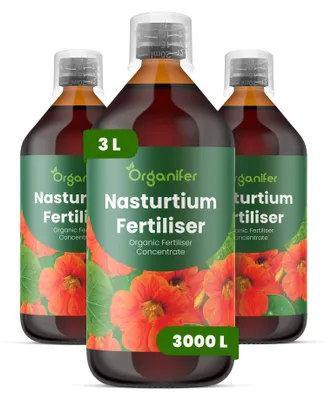 Zdjęcie produktu dla Nasturcja Nawóz Płynny 3x1 L – 2-1-8 NPK – Do Kapucínky – Podporuje Silne Liście i Stabilnú Strukturę – Organifer