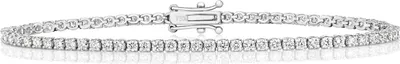Produktbild von Elegantes 18 Karat (750) Weißgold Damen - Diamant Tennis Armband Brillant-Schliff 2.73 Karat FG - VS2 - 18cm, 7 Gramm; TRS21361