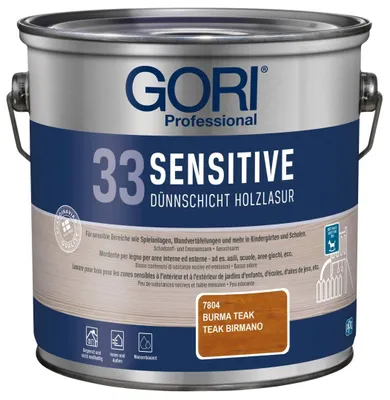 Produktbild von GORI Professional 33 SENSITIVE, Dünnschicht-Holzlasur, burma teak, 2,5 l