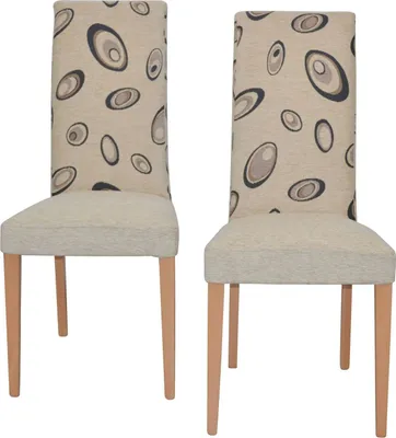 Produktbild von Polsterstuhl - Esszimmerstuhl 2er-Set Buche/Beige