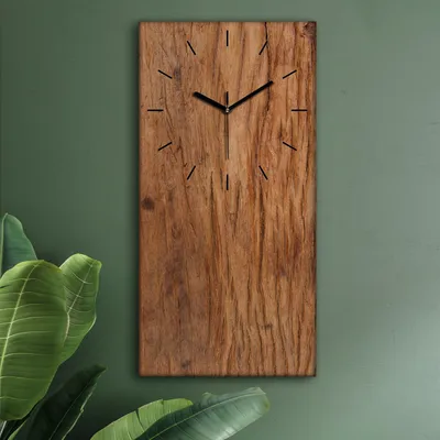 Produktbild von Wohnzimmer Leinwand Uhr Geräuschlos Küche 30x60 Helles, Holz, Motive, Textur, schwarze Zeiger
