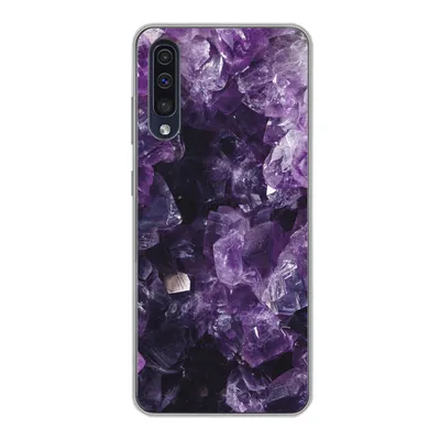 Produktbild von MuchoWow® Handyhülle Schutzhülle Hülle für Samsung Galaxy A30s Amethyst - Edelsteine - Mineralien Silikon Softcase Handy Hülle - Karteninhaber