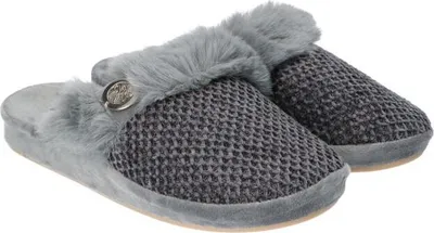 Produktbild von AMERICAN CLUB, SL06, Niedliche Hausschuhe, Warme Damen Hausschuhe, Elegant Slipper, Perfekt für sich selbst oder als Geschenk, Farbe: Grau, Größe: 37