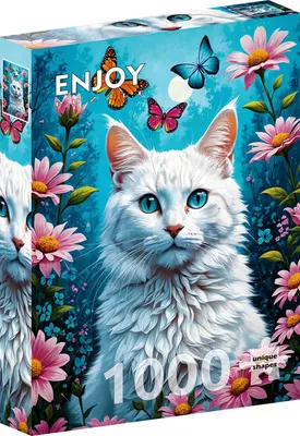 Image de Puzzle 1000 pièces Enjoy – Chat Blanc