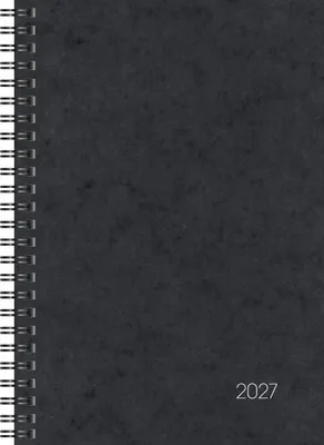 Produktbild von 2027 BRUNNEN Buchkalender A5 schwarz 2S/1W WireO