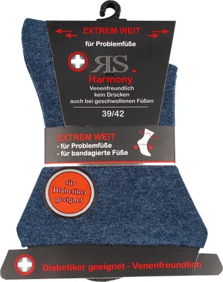 Produktbild von RS Harmony 2er-Pack Strumpf extrem weit jeansblau, Größe:39-42