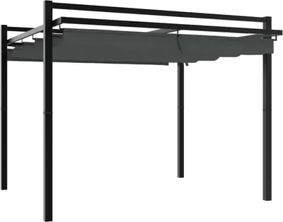 Image de vidaXL Pavillon de jardin avec toit extensible anthracite 3x3 m aluminium
