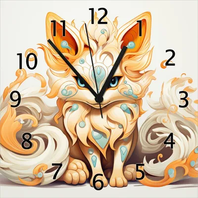 Produktbild von Wallario Design Wanduhr Geheimnisvoller Fuchs aus Echtglas, Größe 30 x 30 cm