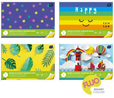 Zdjęcie produktu dla Zeszyt papierów kolorowych samoprzylepnych fluo B5 p10 INTERDRUK mix cena za 1szt