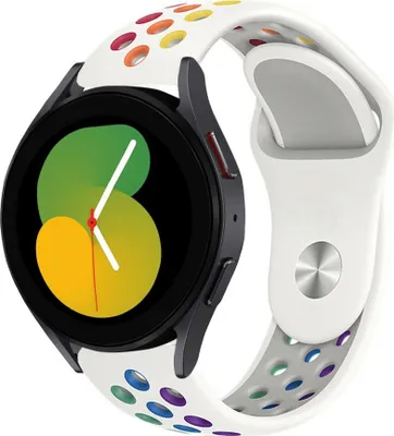 Produktbild von Strap-it Samsung Galaxy Watch 5 - 40mm Sportarmband (Weiß/Bunt)