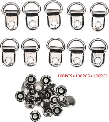 Zdjęcie produktu dla Cikonielf 100 zestawów 9x14mm haczyk koronkowy D-ring oczko klamra mosiężny but skórzany haczyk do butów haczyk do naprawy butów skórzanych klamra do naprawy butów