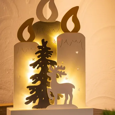 Produktbild von FHS Weinachtsbeleuchtung LED-Silhouette Kerzen ww
