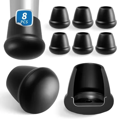 Imagen del producto de Protectores para patas de sillas de silicona, que reducen el ruido, paquete de 8 unidades, de 16 a 19 mm, para suelos de madera