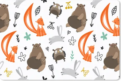 Produktbild von MuchoWow® Schreibtischunterlage Tiere - Wald - Muster 60x40 cm - XXL Mauspad - Großes Mauspad