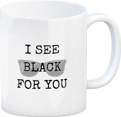 Produktbild von Denglisch Kaffeebecher mit Spruch - I see black for you