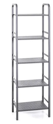 Standregal, 5 Böden, Stahl, Grau, 40x137x28 cm