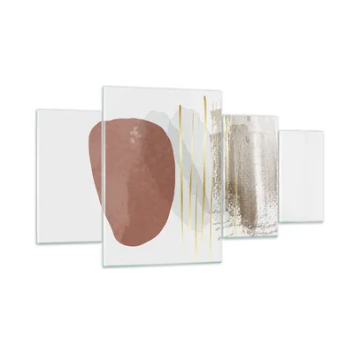 Produktbild von Bilder auf glas - 4 Teile - Abstraktion Boho Stück - 160x90cm - Glasbilder - Wandbilder - Bilder - zum Aufhängen bereit - Wanddekoration aus Glas - Glas Bilder - Wandbild auf Glas - GDL160x90-4811