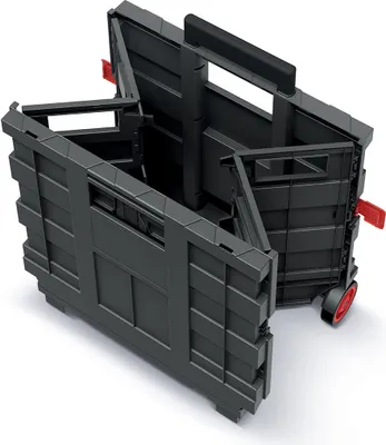Produktbild von Kunststoff Einkaufstrolley CART T klappbar mit Rädern - 35 L - Transportbox fahrbar mit Teleskopgriff - Einkaufskorb Einkaufswagen rollbar klappbar Transport Einkauf Box Wagen Korb